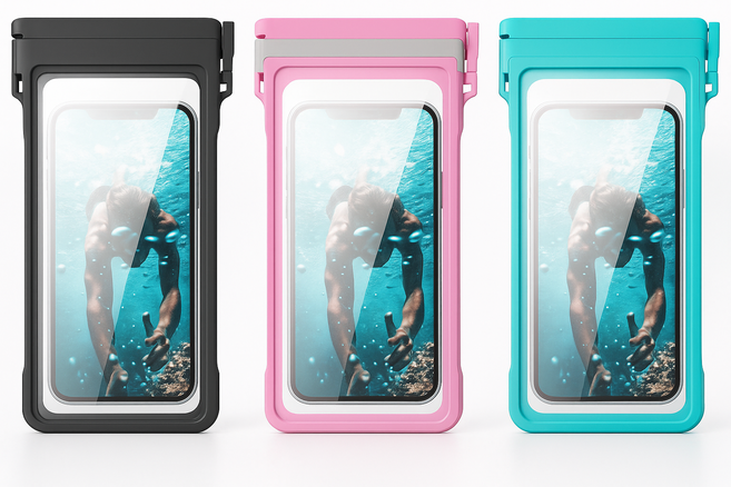 워터락 프리미엄 휴대폰 방수케이스 실리콘 휴대폰 방수 케이스 간편한 원 터치 99% 기종 사용 가능, 1개, 분홍