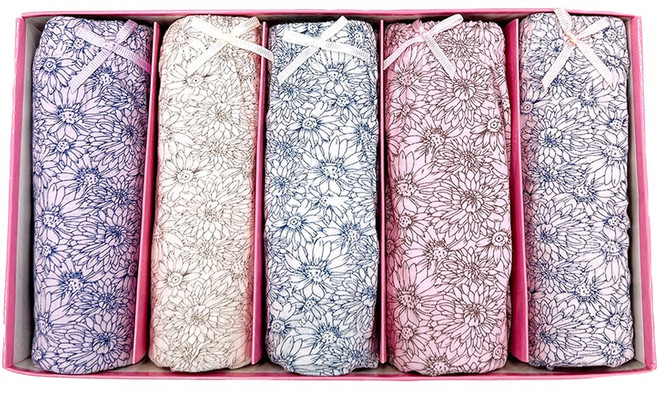 이너라인 실켓 순면 면100% 부인용 큰사이즈 할머니 맥시 팬티 5종세트