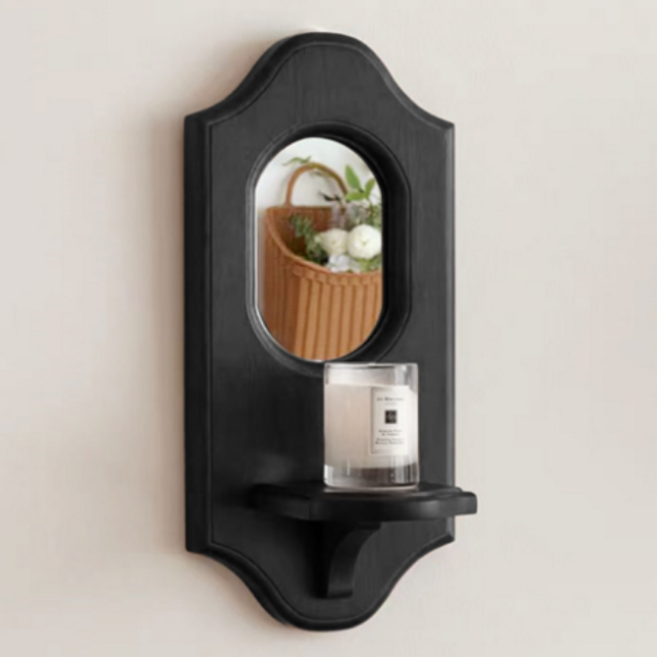 요니크 빈티지 미니 벽선반, 1단, 블랙