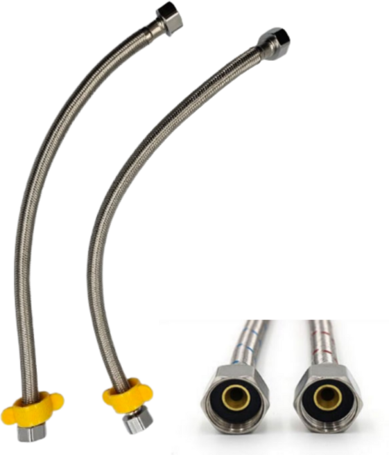 SUS 스텐 세면대 고압호스 조절대 냉온 2개., 1세트