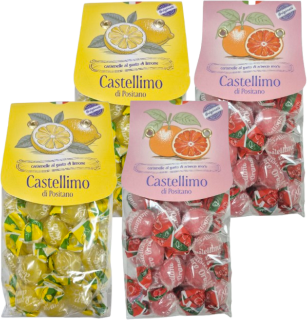 카스텔리모 포지타노 레몬 캔디 + 모로 오렌지 캔디, 4개, 200g