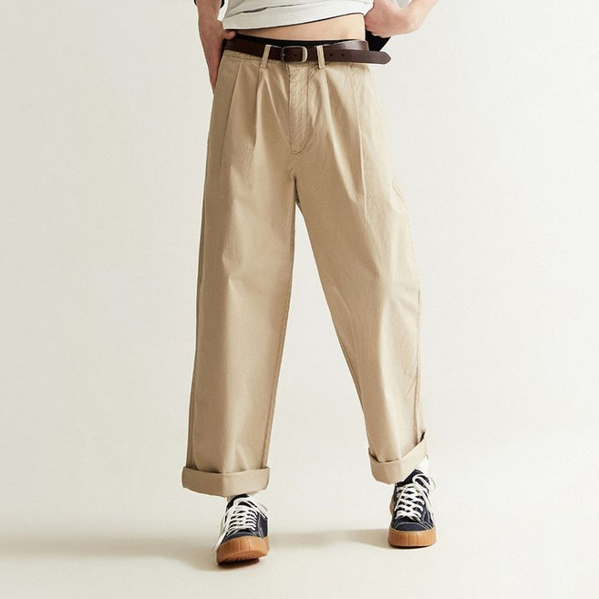 후아유 핀턱 와이드 치노 팬츠 (WHTCD2412M-T)