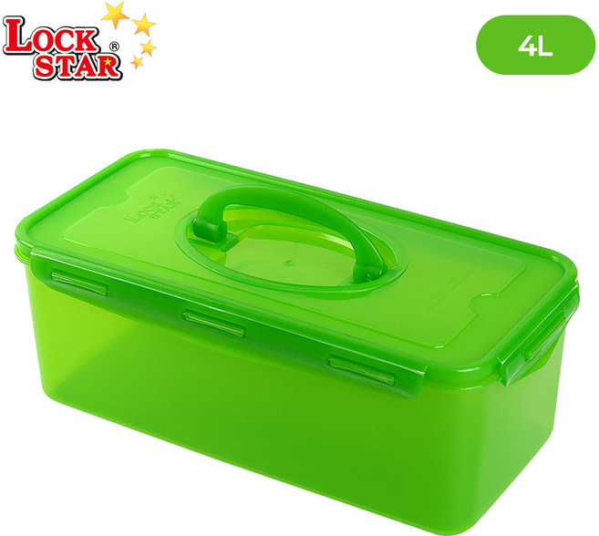 락스타 미라클린 셀러드볼(1.7L) 야채통(4L) 전자렌지 진공 밀폐용기 신선야채 냉동밥보관, 3개, 야채통