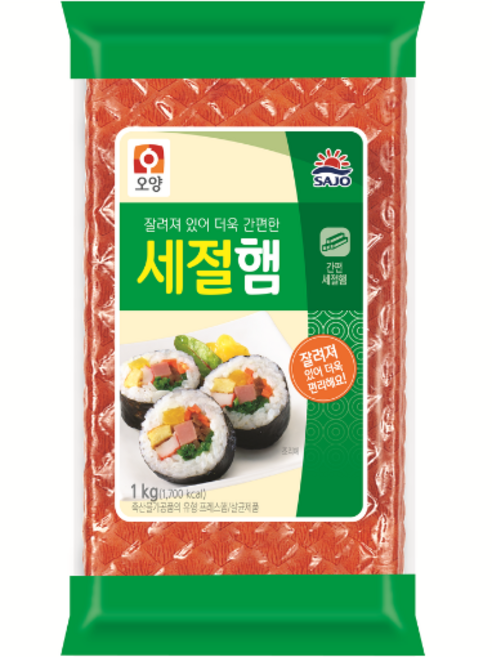 사조오양 김밥속햄 세절햄 1kg, 5개