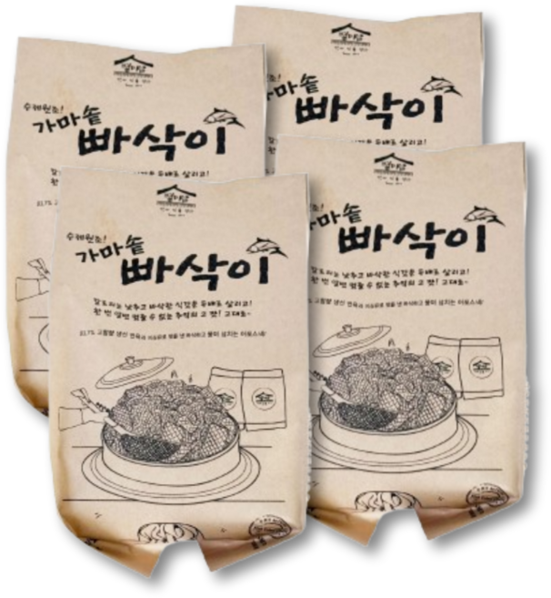 가마솥 빠삭이 110g 저염 어포튀각 마른안주 별미담, 4개