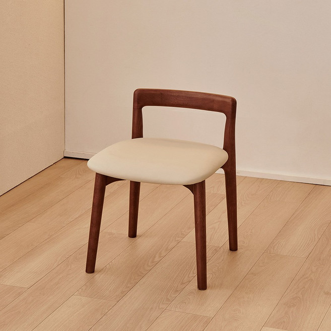 동서가구 로사 PU 원목 식탁 보조 의자 스툴 DF927580, 월넛