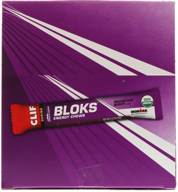 클리프바 Bloks 에너지 츄 마운틴 베리 향 18봉지 각 60g 2.12oz, 18회분, 1박스