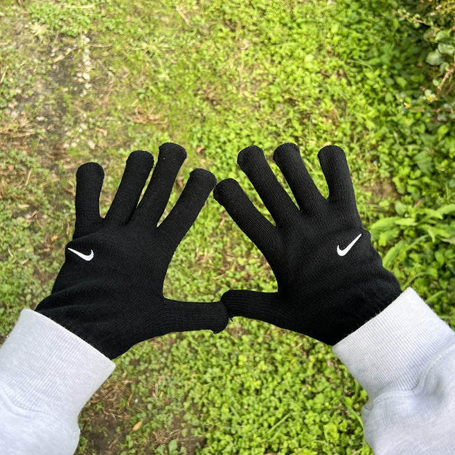 나이키 장갑 니트 방한 글러브 스마트폰 터치장갑 겨울 러닝, 블랙, 1개