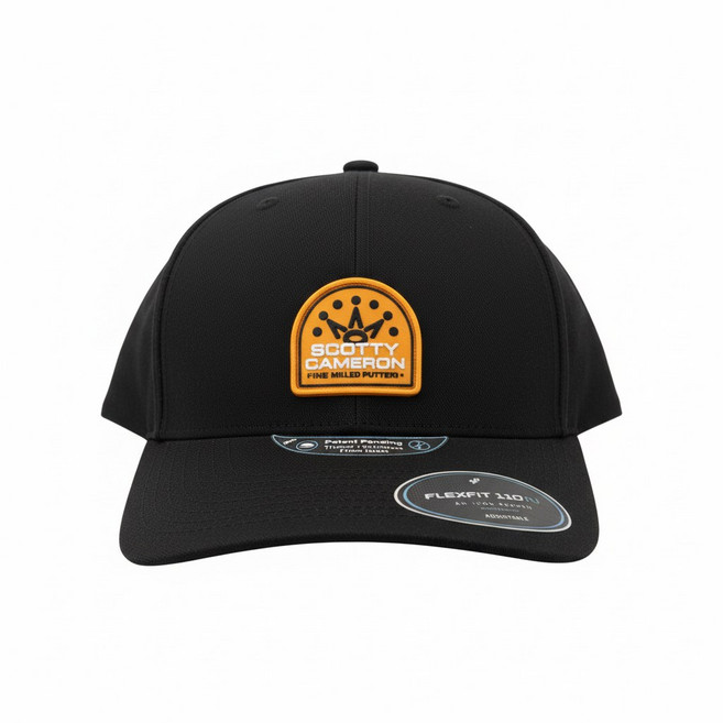 스카티카메론 갤러리 크라운 러버패치 트러커 캡 골프모자 블랙 스냅백, 1개, BLACK