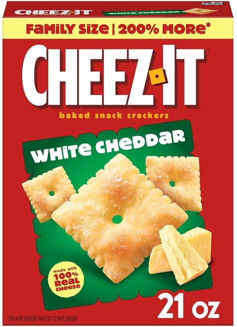 치즈잇 베이크드 스낵 크래커 화이트 체다, 595g, 2개