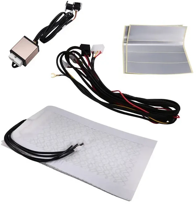 히팅 패드 자동차 시트 유니버설 2인용 3단계 조절 스위치 시스템 내장형 디자인, 02 White  Black A