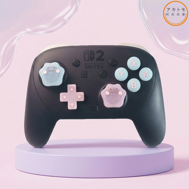 닌텐도 스위치2 스위치1 OLED 조이콘 프로콘 스틱커버 버튼커버 세트 포코피아테마 슬라임 아키토모, 슬라임(프로콘1/2), 아키토모 스틱&버튼 커버