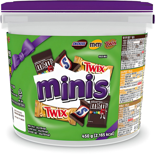 마즈 엠앤엠즈 스니커즈 트윅스 초콜릿 믹스드 기프팅 버켓, 450g, 1개