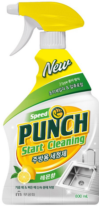 무궁화 스피드 펀치 주방용 세정제 레몬향 800ml, 1개