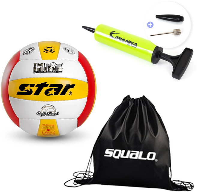 스타 랠리 포인트 배구공 VB5015-34T, VB5015-34T+스쿠알로 공가방+아이워너 펌프, 1개