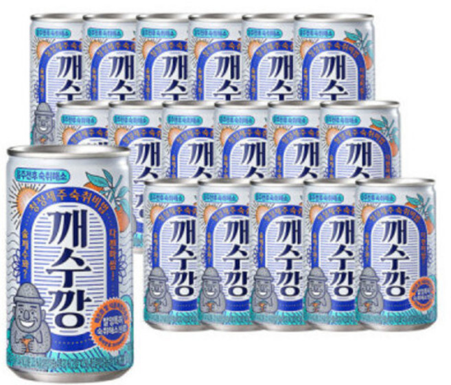 롯데칠성 깨수깡 160ml (18캔)/감귤과즙 탄산함유, 1L, 1개