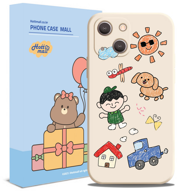 귀요미 동물 스케치 휴대폰 케이스