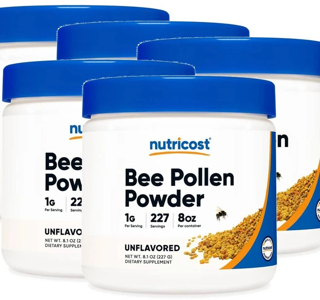 뉴트리코스트 벌화분 비폴렌 파우더 Nutricost Bee Pollen, 5개, 227g - 쿠팡