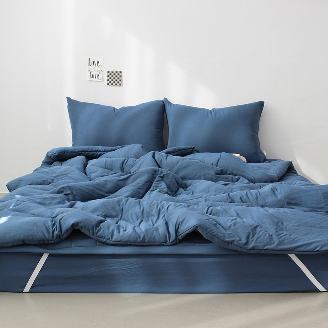 루시드슬립 국내 생산 부드러운 아멜리 워싱 옥수수솜 무봉제 차렵이불