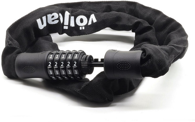 본젠 탄소강 자전거 오토바이 자물쇠 체인락 1.2m (5자리 다이얼 번호키), 1개, 블랙