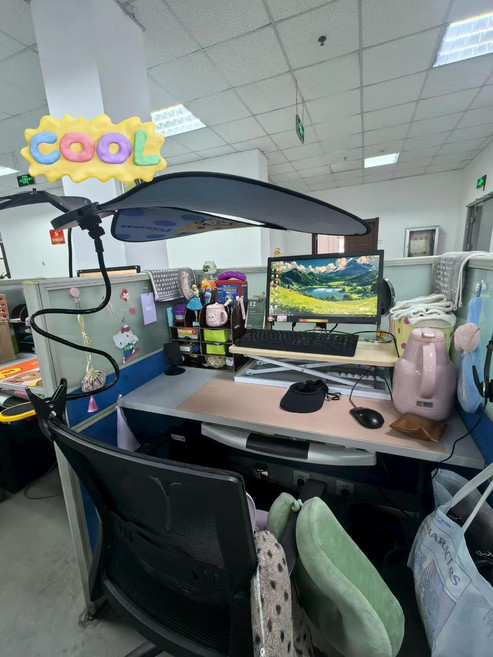 나뭇잎 캐노피 사무실 가림막 에어컨바람 형광등가리개 천장 폴 그린 책상 햇빛 클립 블루