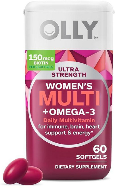 올리 여성용 멀티비타민 오메가-3 소프트젤 60정, 1개