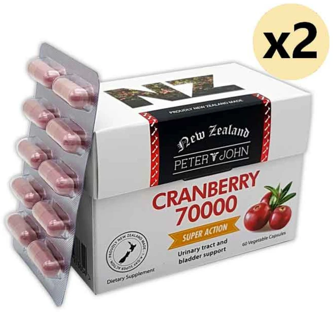 피터앤존 크랜베리 70000mg 60 베지캡슐 X 2개, 60정 - 쿠팡