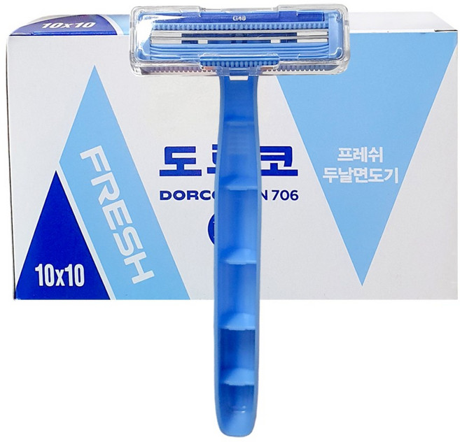 도루코 프레쉬 일회용면도기 2중날, 1개, 100개입