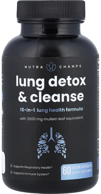 건강챙기세요 NutraChamps 폐 디톡스 & 클렌즈 베지 캡슐 60정 백살까지오래오래, NutraChamps폐디톡스클렌즈베지캡슐60정, 1개 - 쿠팡