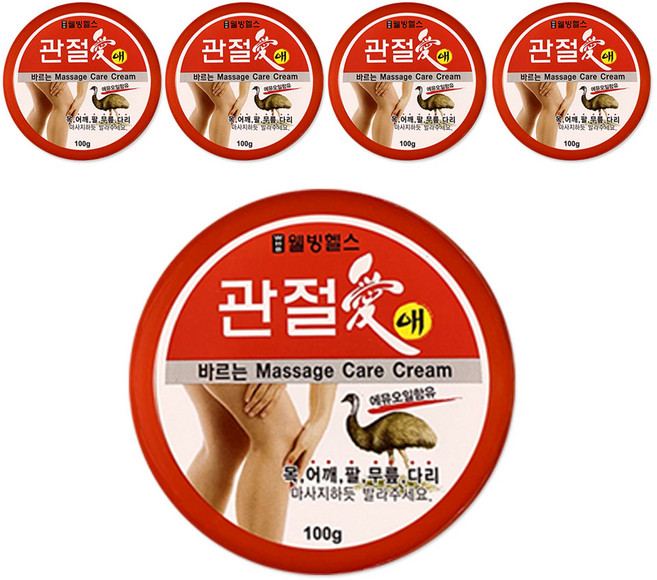 웰빙헬스팜 관절애 마사지크림, 100g, 5개