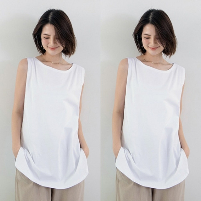 2매 이너스타 여성 레이어드 롱 옆트임 나시 티