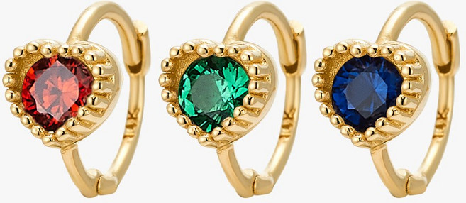 준주얼리 14k 탄생석 귀걸이/귀찌 JPBDE574 [12종] 러블리 하트 귀걸이 데일리 귀걸이 옐로우골드 핑크골드