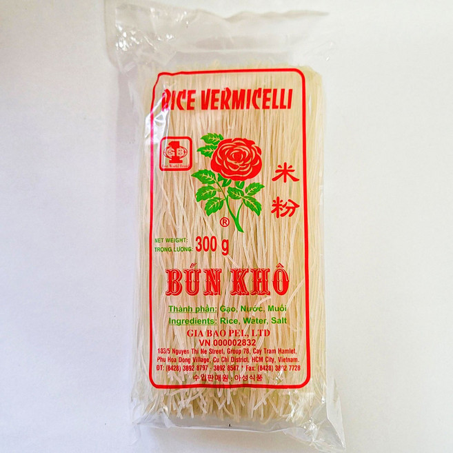 지아바오 장미표 버미셀리쌀국수 분짜면 분코, 300g, 1개