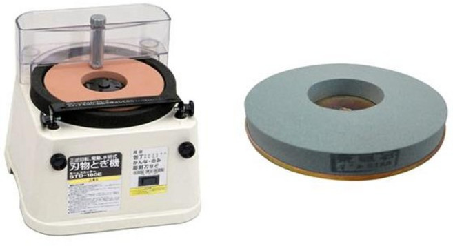 신흥제작소 신코 세이사쿠쇼 STD-180E 홈 커터 숫돌 칼갈이, 본체+숫돌180, 1개