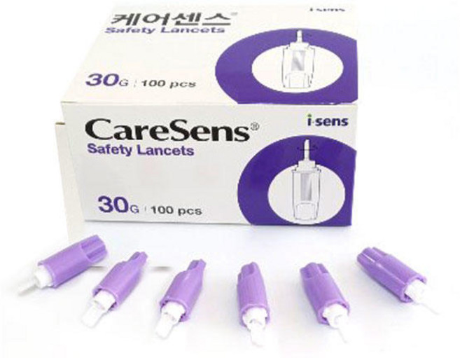 아이센스 케어센스 일회용 멸균 자동 채혈침 안전란셋 랜싯 30G, 1개, 100개입