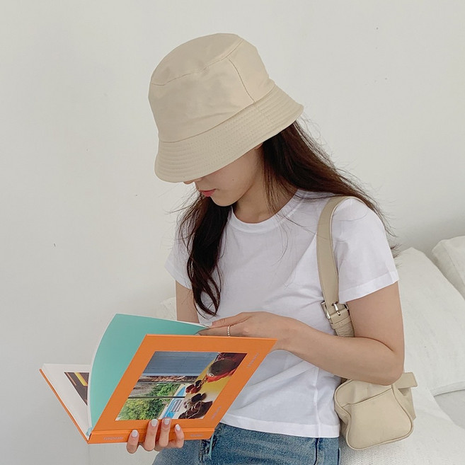 미미샵 스티치 베이직 벙거지 (3컬러)사계절 남여공용 모자 챙 데일리 벙거지