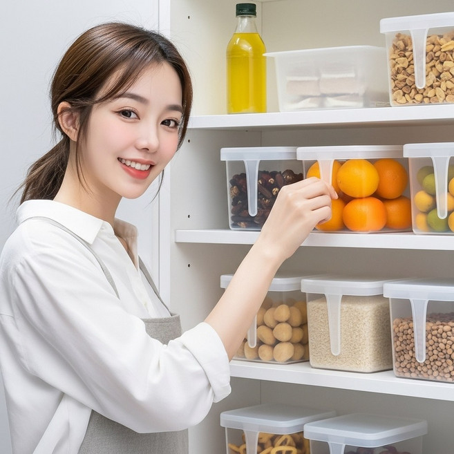 라이프온 한눈정리 팬트리 정리함, 2개, 투명