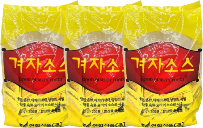 연합 겨자소스 600g [3g x 200T] X10봉 소포장겨자 배달용겨자 포장용겨자 미니겨자 일회용겨자, 3g, 600개