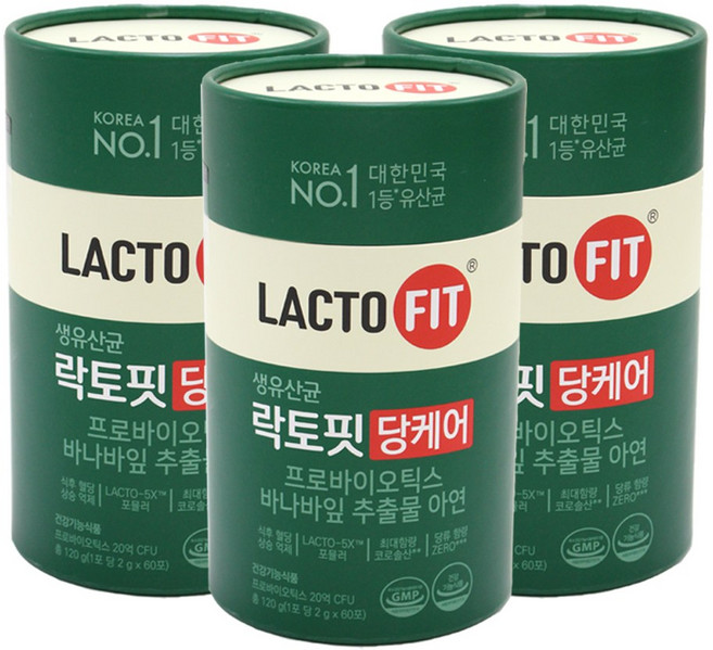락토핏 당케어 유산균, 120g, 3개