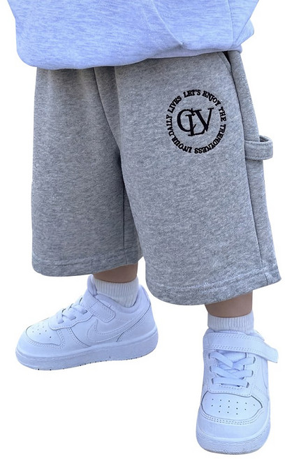 [7호 9호 11호] 클로빈 키즈 버뮤다 팬츠 남아 여아 봄 여름 통바지 어린이 와이드 반바지