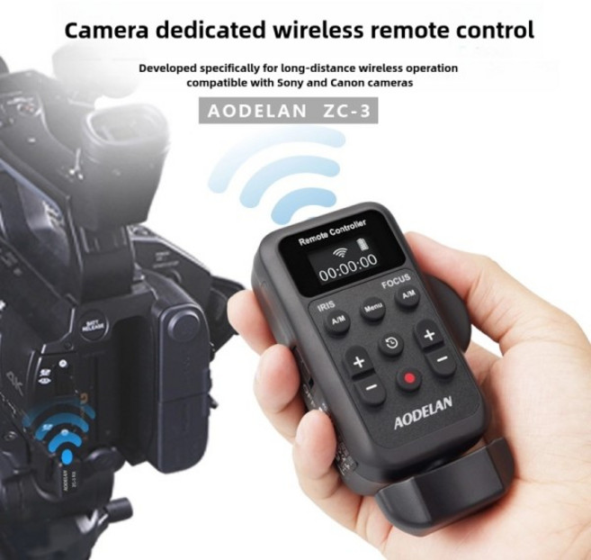 AODELAN ZC-3 무선 리모컨 캠코더 줌 리모컨 캐논 소니 렌즈 줌 포커스 IRIS 녹화 비디오 카메라 컨트롤러, 1개