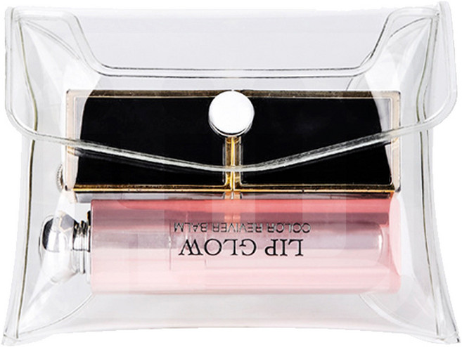 투명 메이크업 파우치 PVC 다용도 케이스 10~20cm 똑딱이형식 전면 오픈 화장품 정리 보관