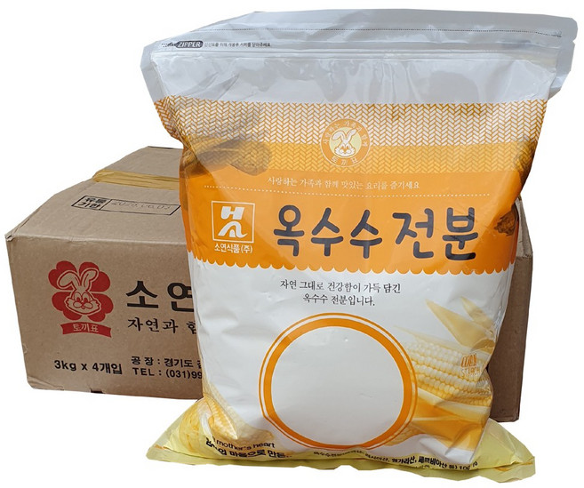 새마원 소연 NON GMO 옥수수전분 100% 3kg 업소용 콘스타치, 4개
