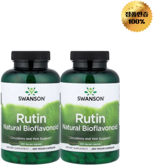1+1 스완슨 루틴 천연 바이오플라보노이드 250mg 베지 캡슐 250정, 2개, 250회분 - 쿠팡