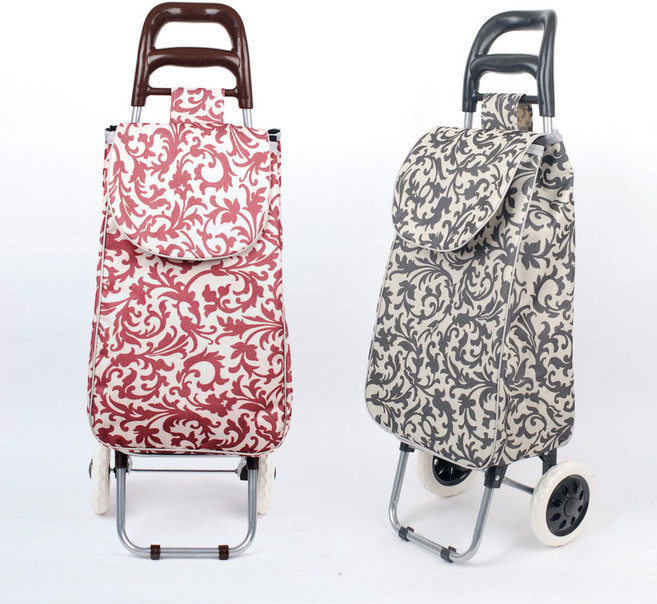 엔조이리빙 다용도 쇼핑카트 시장바구니 기본형바퀴(블랙), 1개, SC-PZ페이즐리(와인)