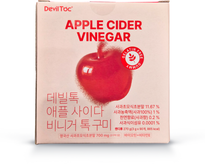 데빌톡 애플사이다 비니거 구미 270g (3g ), 90개, 3g