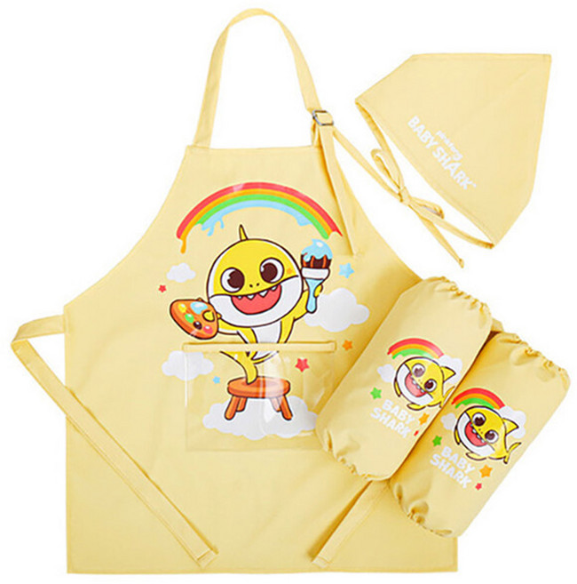 어린이앞치마 핑크퐁 스윗베리 무지개아트 앞치마세트 어린이집 유치원 미술학원 앞치마 토시 두건 세트