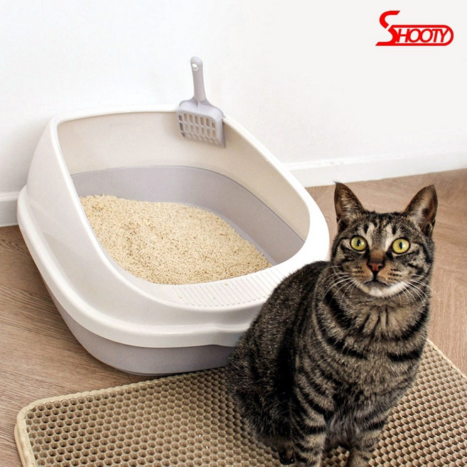 고양이 화장실 대형 모래박스 오픈형 변기 배변통 삽 사막화, 1개