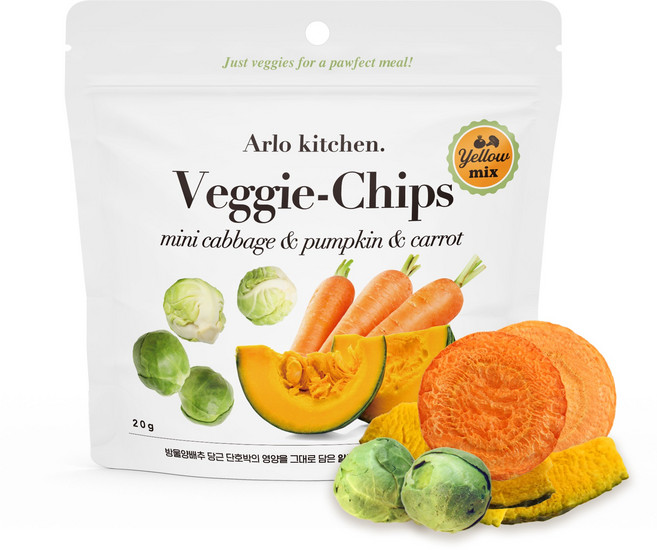 알로키친 강아지 베지칩스 방울양배추 단호박 제주당근, 2개, 20g, 베지믹스