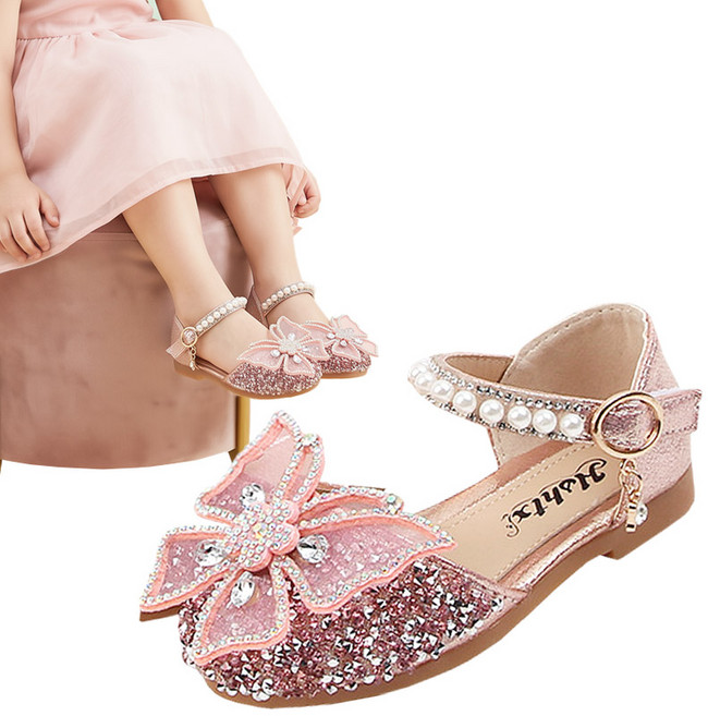 스토리원 여아 메리제인 큐빅 나비 구두 W-KIDSH018